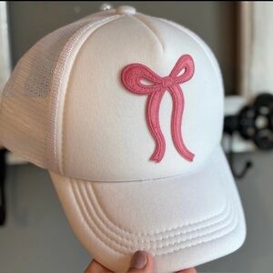 Pink Bow Adjustable Trucker Hat